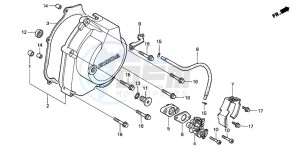 FES150 125 PANTHEON drawing RIGHT CRANKCASE COVER/ OIL PUMP