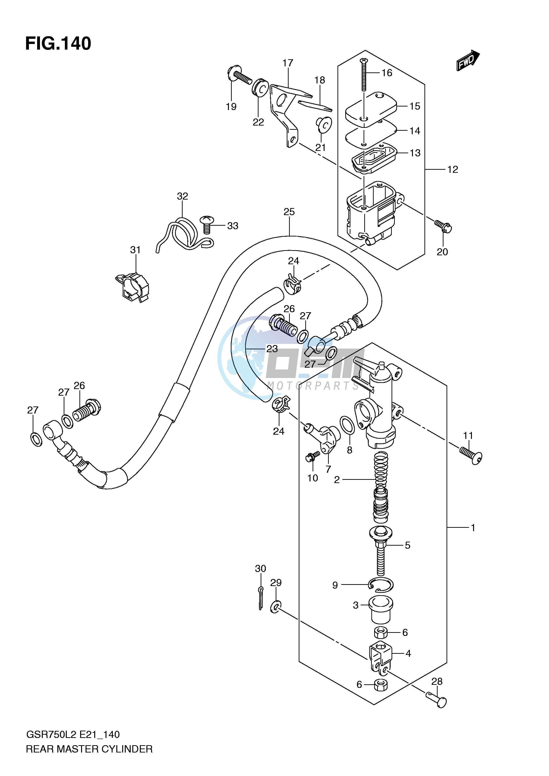 REAR MASTER CYLINDER (GSR750UEL2 E21)