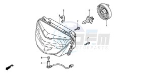 CB600F2 CB600S drawing HEADLIGHT (CB600F22)