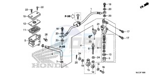 CBR600RRD CBR600RR UK - (E) drawing REAR BRAKE MASTER CYLINDER (CBR600RR)