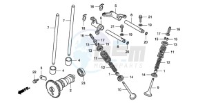 TRX420TE FOURTRAX ES drawing CAMSHAFT/VALVE