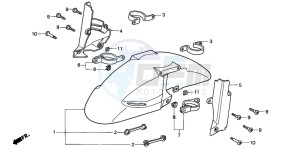 CBR900RR FIRE BLADE drawing FRONT FENDER (2)