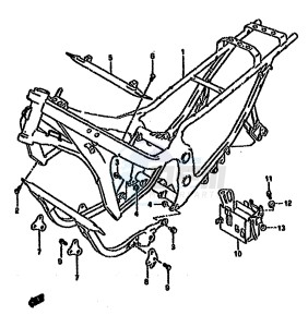 GSX750F (K-T) drawing FRAME (MODEL S T)