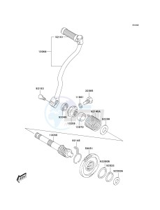 KDX 50 A (A6F) A6F drawing KICKSTARTER MECHANISM