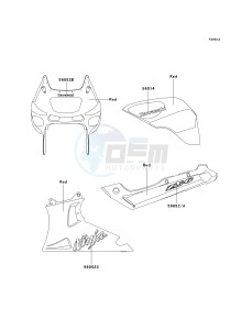 ZX 600E [ZX-6 NINJA ZZR 600] (E10-E13 E13 CAN ONLY) ZZR 600 drawing DECALS-- RED- --- E10- --- CA,US- -