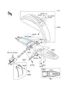 KX250F KX250T7F EU drawing Fenders