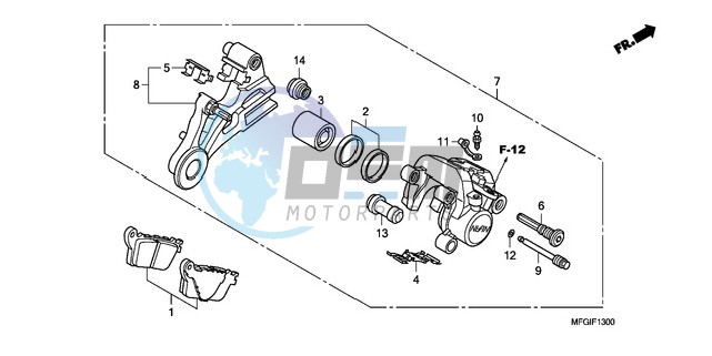 REAR BRAKE CALIPER (CB600F/F3)