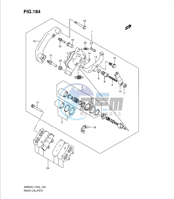 REAR CALIPER (AN650AL1 E2)