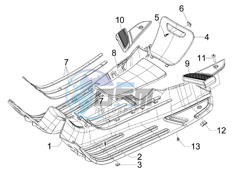 Central cover - Footrests