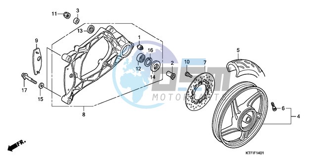 REAR WHEEL/SWINGARM (SH1259/1509)