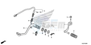 CRF250MF CRF250M UK - (E) drawing PEDAL