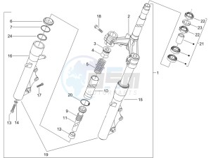 X9 125 Evolution potenziato (UK) drawing Fork steering tube - Steering bearing unit