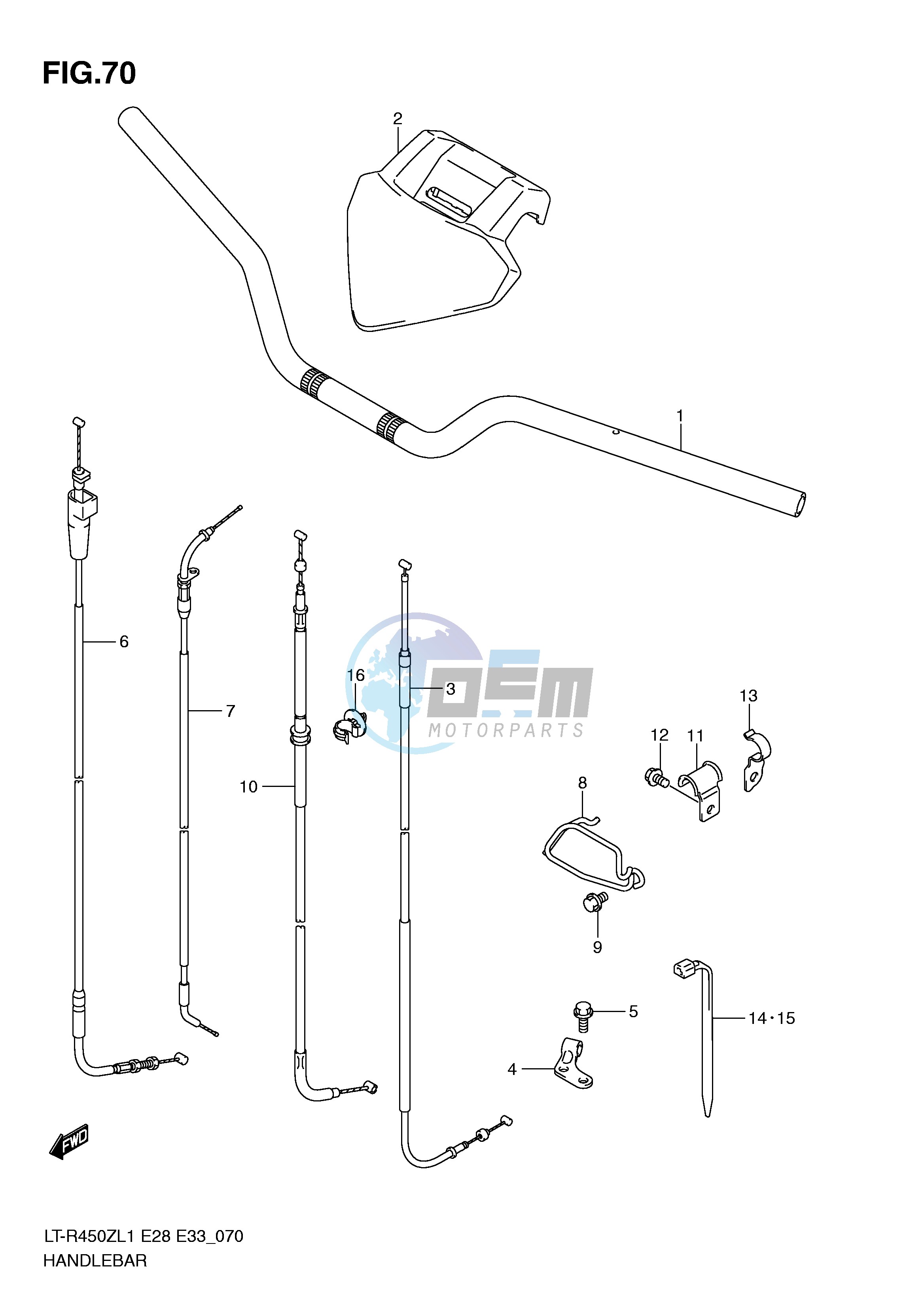 HANDLEBAR (LT-R450ZL1 E33)