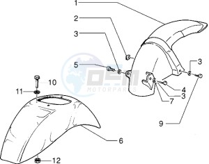 Zip 50 SP drawing Front and rear mudguard