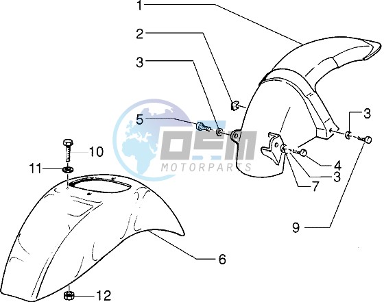 Front and rear mudguard