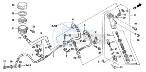 CB1300F1 CB1300SUPER FOUR drawing RR. BRAKE MASTER CYLINDER (CB1300A/SA)