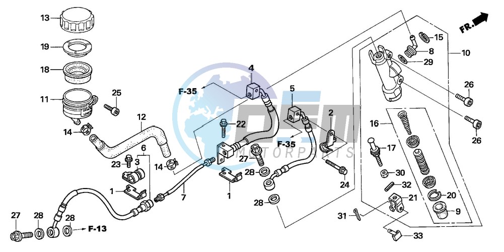 RR. BRAKE MASTER CYLINDER (CB1300A/SA)