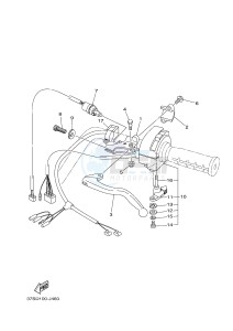 YFM450FWA YFM45GDXG GRIZZLY 450 IRS (1CUT) drawing HANDLE SWITCH & LEVER