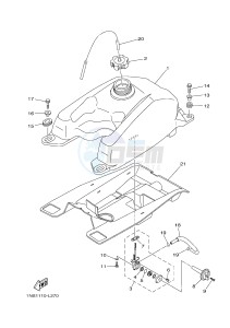 YFM350A YFM35GTXG GRIZZLY 350 2WD (B147) drawing FUEL TANK