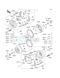 KAF 620 F MULE 3020 TURF (F1-F3) MULE 3020 TURF drawing FRONT HUBS_BRAKES