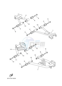 YFM450FWAD YFM450PHE GRIZZLY 450 EPS (2LC6 2LC7) drawing REAR ARM