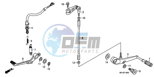 BRAKE PEDAL/CHANGE PEDAL