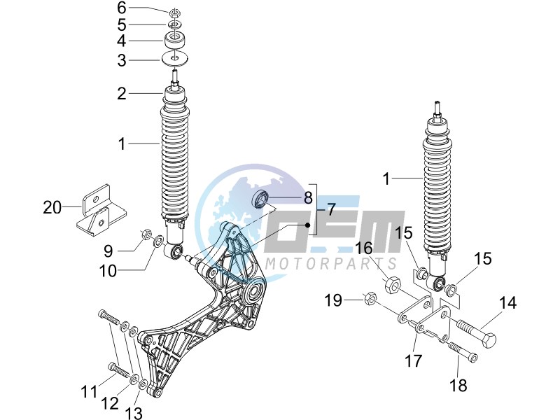 Rear suspension - Shock absorbers