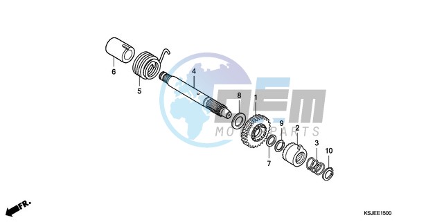 KICK STARTER SPINDLE