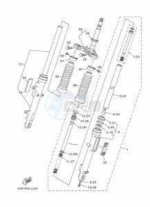 YBR125EGS YBR125G (43BM) drawing FRONT FORK