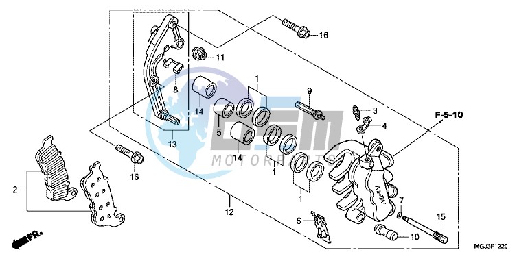 L. FRONT BRAKE CALIPER (CBF1000FA/ FS/ FT)