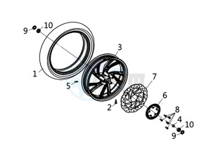 HD 300I ABS (L9) EU drawing FRONT WHEEL