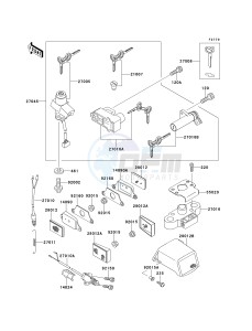 ZX 1100 E [GPZ 1100] (E1-E3) [GPZ 1100] drawing IGNITION SWITCH_LOCKS_REFLECTORS