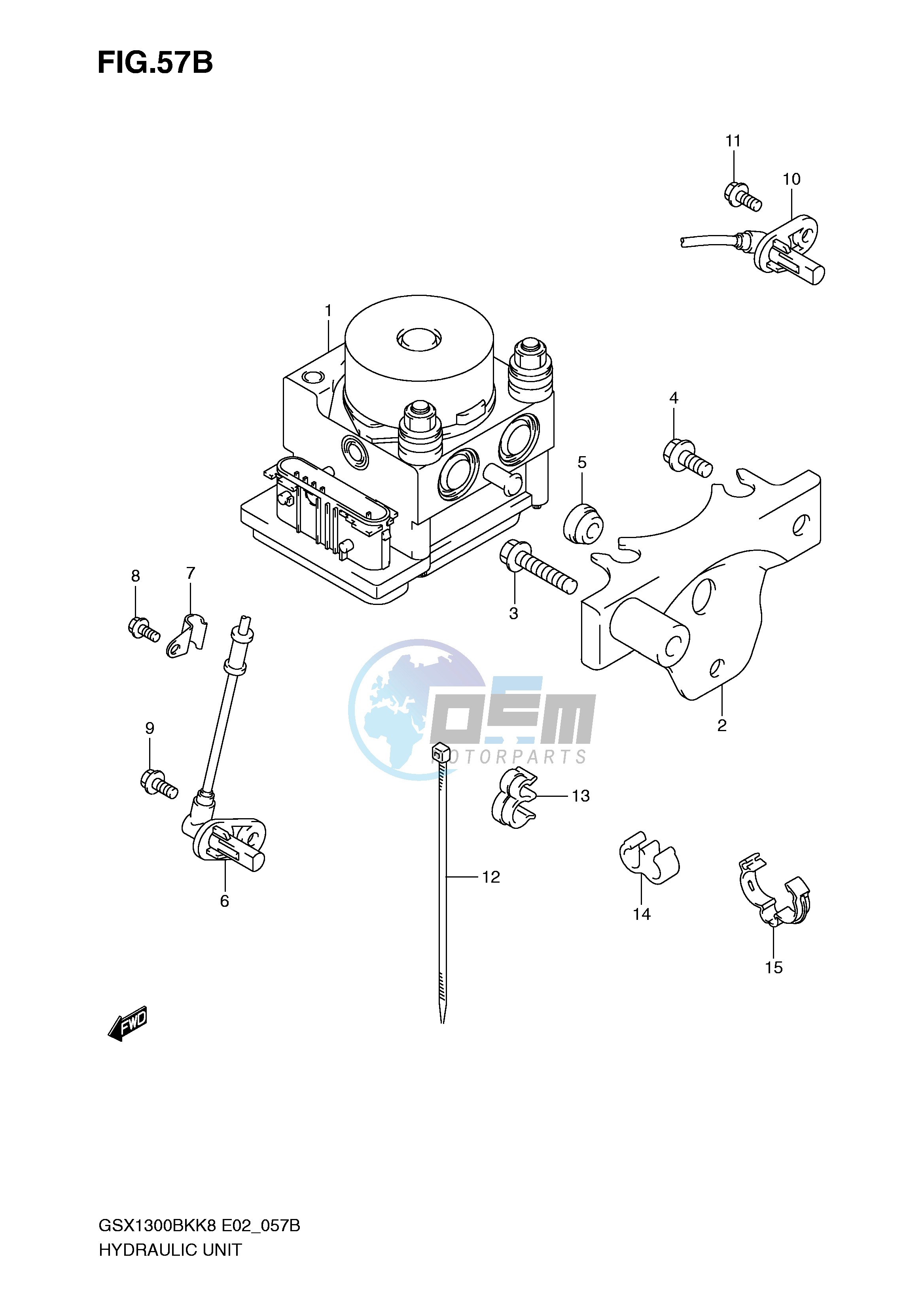 HYDRAULIC UNIT (GSX1300BKAK8 AU2K8 AK9 AUFK9 AL0 AUFL0)