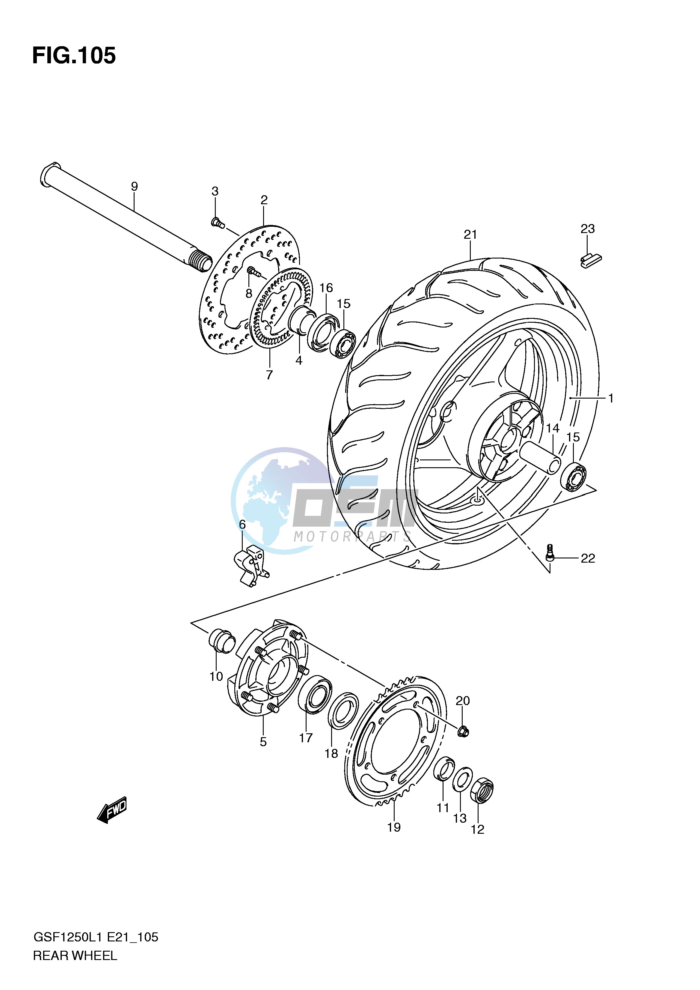 REAR WHEEL (GSF1250AL1 E21)