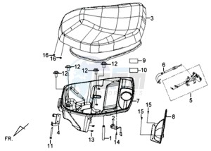 X'PRO 50 drawing BUDDY SEAT - HELMET BOX - CARRIER