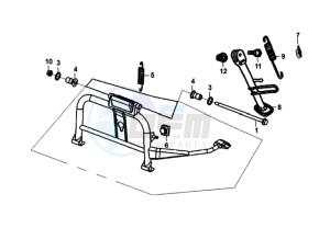 JET 14 125I/X8A L7 drawing CENTRAL STAND / SIDE STAND