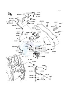 ZZR1400 ABS ZX1400B7F FR GB XX (EU ME A(FRICA) drawing Brake Piping