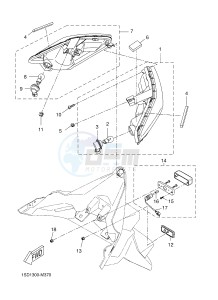 YPR400RA XMAX 400 ABS EVOLIS 400 ABS (1SDG) drawing TAILLIGHT