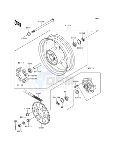 ZX 750 N [NINJA ZX-7RR] (N1-N2) [NINJA ZX-7RR] drawing REAR WHEEL_CHAIN