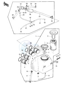 KZ 750 E (E1) drawing AIR CLEANER -- 80 KZY 50-E1- -