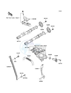 NINJA ZX-6R ZX600RDF FR GB XX (EU ME A(FRICA) drawing Camshaft(s)/Tensioner