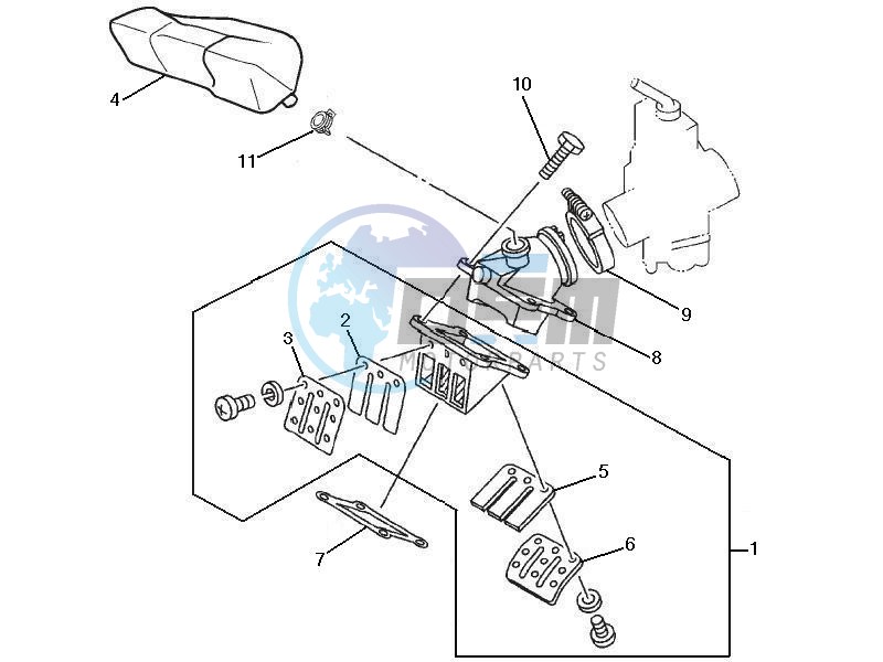 Carburettor assembly - Union pipe