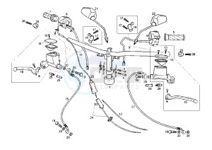 GP 1 EURO2 - 50 cc drawing HANDLEBAR-DRIVE CONTROLS