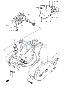 RM80 (T-V) drawing CRANKCASE COVER-WATER PUMP