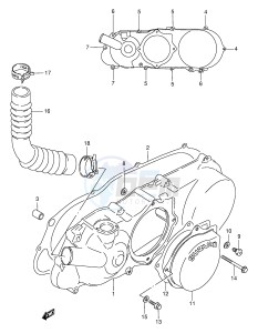 LT80 (P3-P28) drawing CRANKCASE LEFT COVER