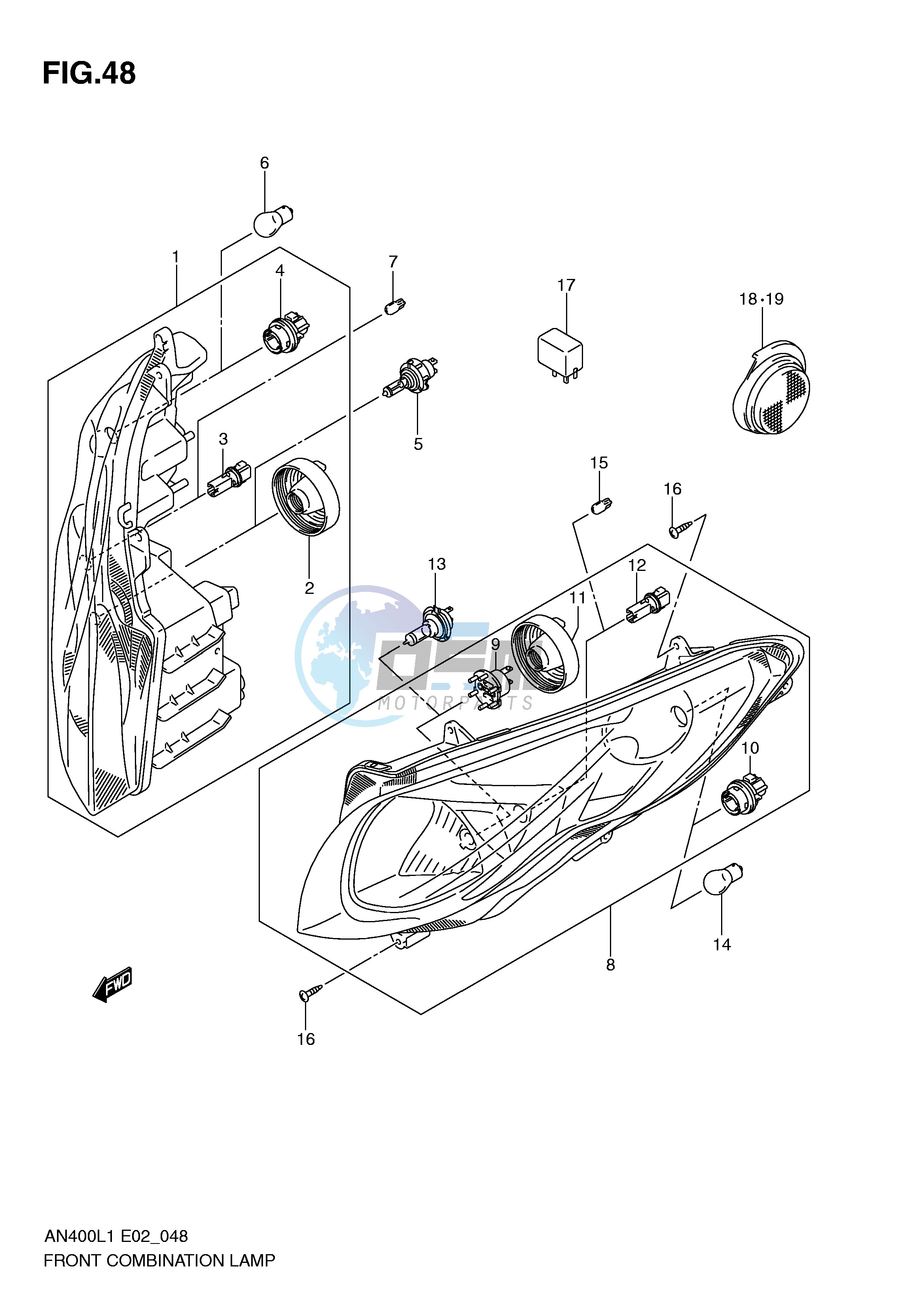 FRONT COMBINATION LAMP (AN400AL1 E24)