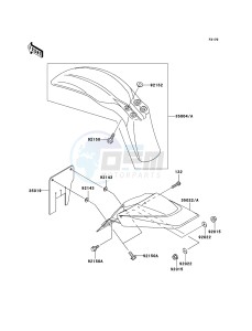 KLX110 KLX110A8F EU drawing Fenders