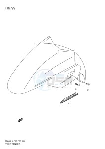 AN400 (E03) Burgman drawing FRONT FENDER (AN400ZAL1 E33)