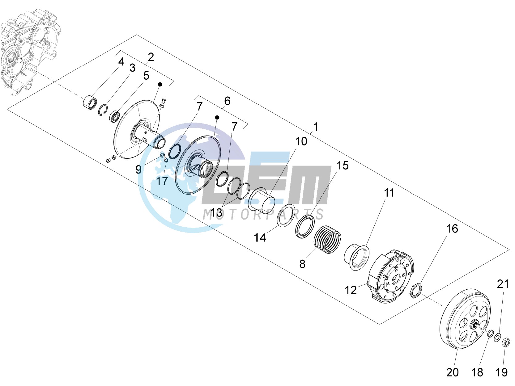 Driven pulley