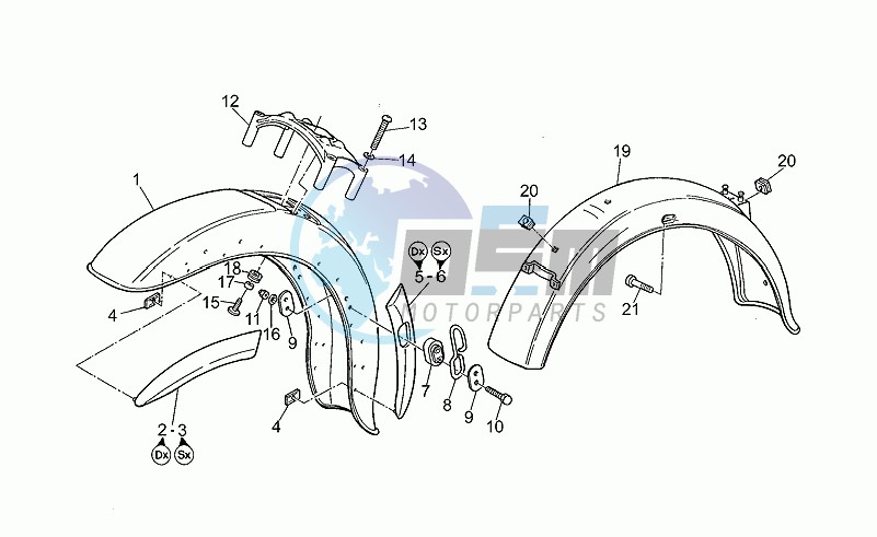 Front/rear mudguard